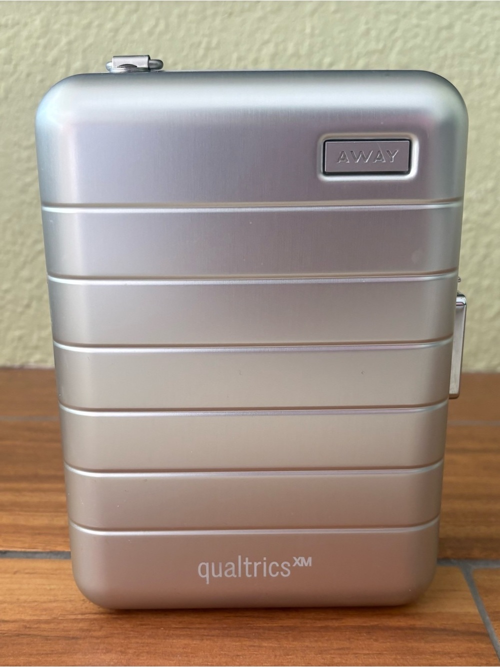 NWOT Away The Mini Travel Suitcase in Silver Aluminum